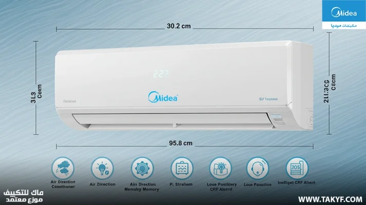 سعات التبريد المتوفرة في تكييفات ميديا