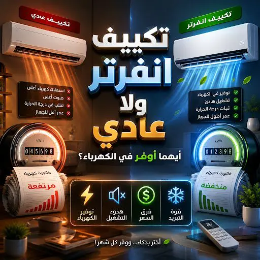 تكييف انفرتر ولا عادي أيهما أوفر ويستحق فرق السعر 1 تكييف انفرتر ولا عادي