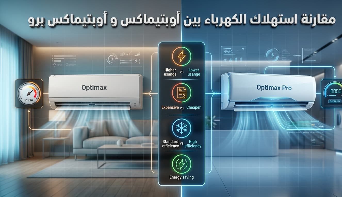 مقارنة استهلاك الكهرباء بين اوبتيماكس و اوبتيماكس برو